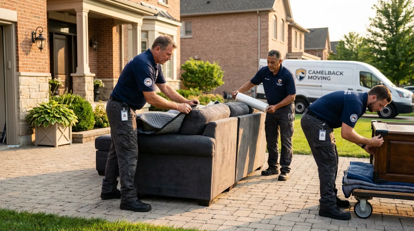 Large estate moving crew wrapping furniture in Tonto Basin, AZ