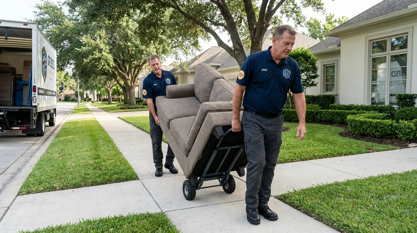 Local residential moving crew loading furniture in Tonto Basin, AZ